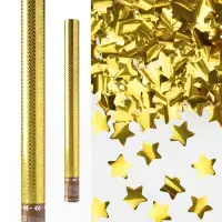Хлопушка пневматическая "Волны, Звезды" фольга, золото, металлик (24/60 см)