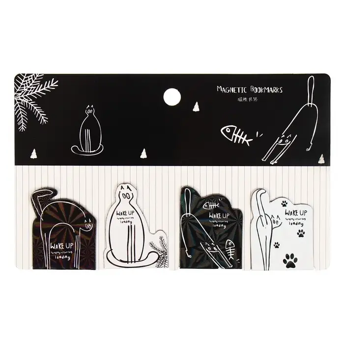 Набор магнитных закладок для книг Calligrata 4 штуки, Набор магнитных закладок для книг Calligrata 4 штуки, "Кошки", МИКС
