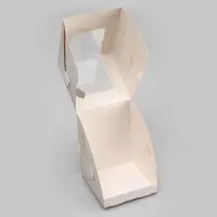 Коробка для 1 капкейк с окном, белая, 12.5×9.5×9.5 см