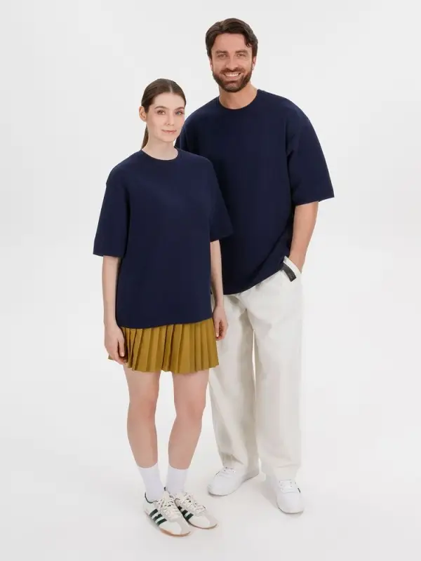 Джемпер с коротким рукавом Siluetti Volumica, темно-синий, размер XS/S Джемпер с коротким рукавом Siluetti Volumica, темно-синий, размер XS/S