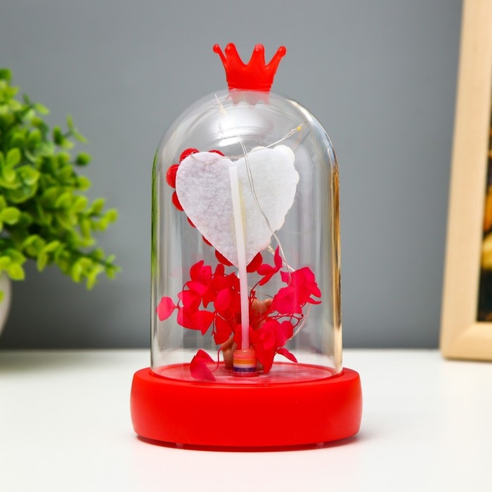 Ночник колба Ночник колба "Мишка" LED от батареек 3хААА красный 9,5х9,5х16 см RISALUX