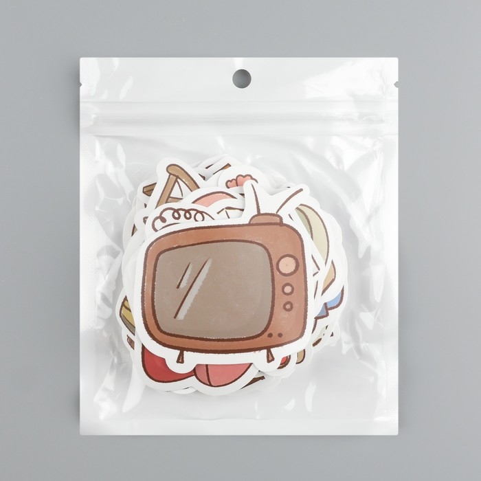 Наклейки пластик Наклейки пластик "Техника" набор 60 шт 10х12 см