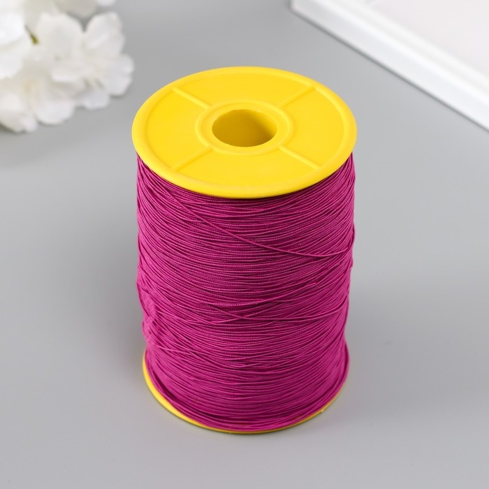 Спандекс для бисера, длина 500 м, цв. фуксия Спандекс для бисера, длина 500 м, цв. фуксия