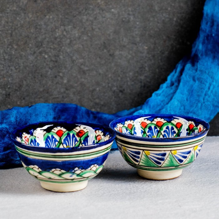 Набор чайный Риштан, 9 предм: чайник 1л., 6 пиал 9,5см, конфетница 23см, сахарница 250м Набор чайный Риштан, 9 предм: чайник 1л., 6 пиал 9,5см, конфетница 23см, сахарница 250м