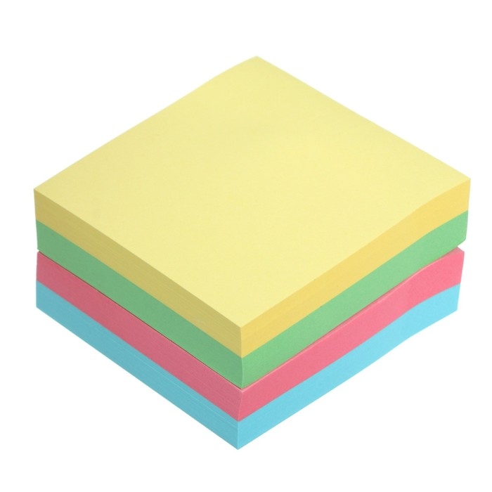 Блок с липким краем 51 мм х 51 мм, 400 листов, пастель, 4 цвета Блок с липким краем 51 мм х 51 мм, 400 листов, пастель, 4 цвета