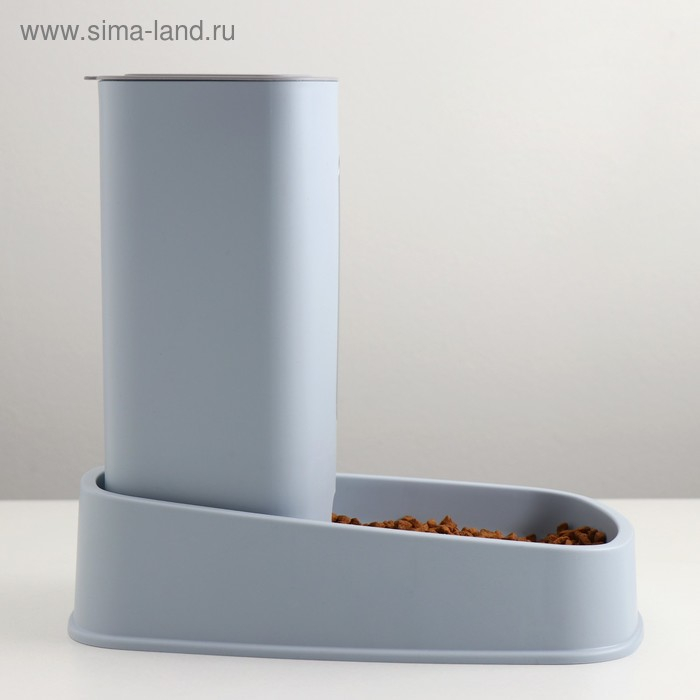 Автокормушка со скошенной миской, нескользящие ножки 3 л, серая Автокормушка со скошенной миской, нескользящие ножки 3 л, серая