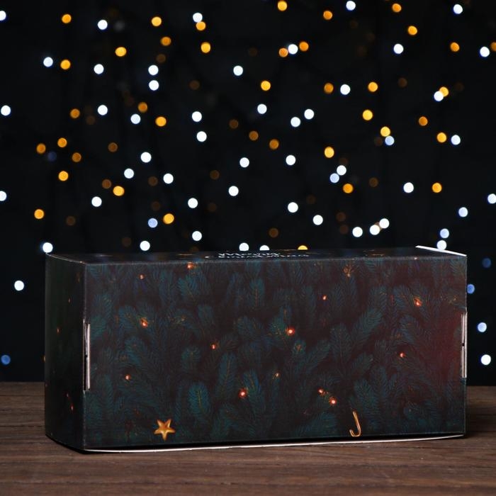 Новый год. Коробка самосборная, с окном, Новый год. Коробка самосборная, с окном, "Счастливого Рождества", 16 х 35 х 12 см.