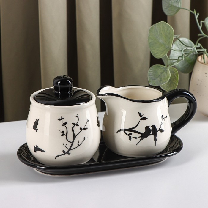 Набор сервировочный Доляна «Весенний вечер», 2 предмета: молочник 270 мл, сахарница 310 мл Набор сервировочный Доляна «Весенний вечер», 2 предмета: молочник 270 мл, сахарница 310 мл