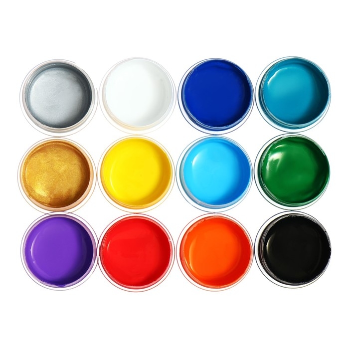 Краска по ткани акриловая, набор 12 цветов х 20 мл Гамма Краска по ткани акриловая, набор 12 цветов х 20 мл Гамма "Хобби" 100712