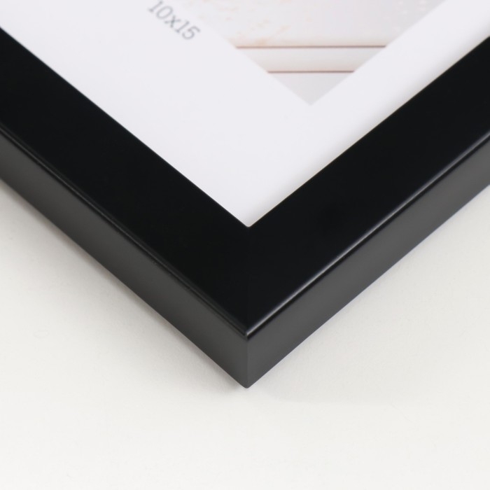 Фоторамка пластик "МИРАМ" 10х15 см, 641877-4, чёрный (пластиковый экран)