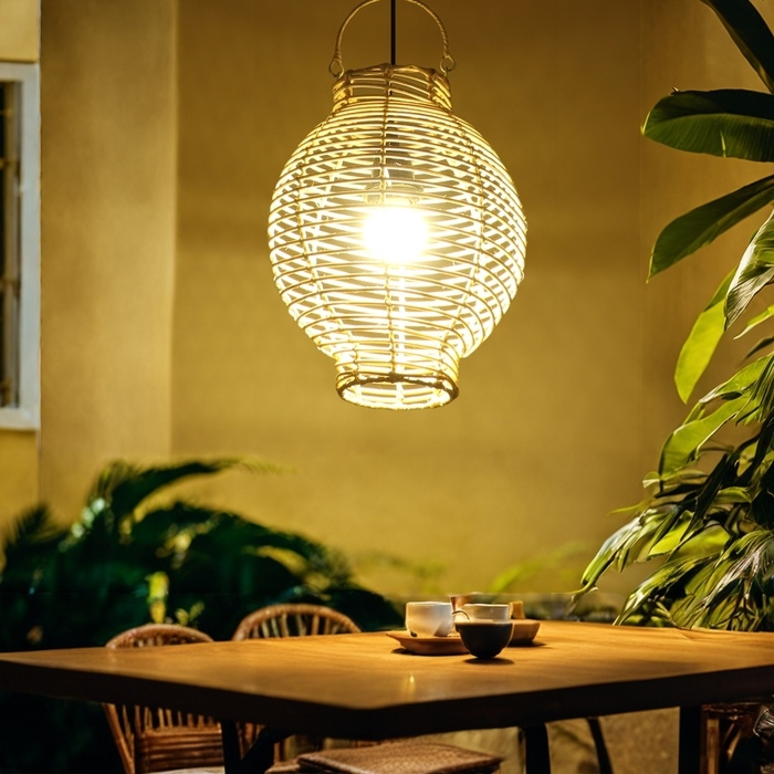 Светильник потолочный из ротанга Светильник потолочный из ротанга "Фонарь" 1х120Вт, Е27, 24х24х30 см