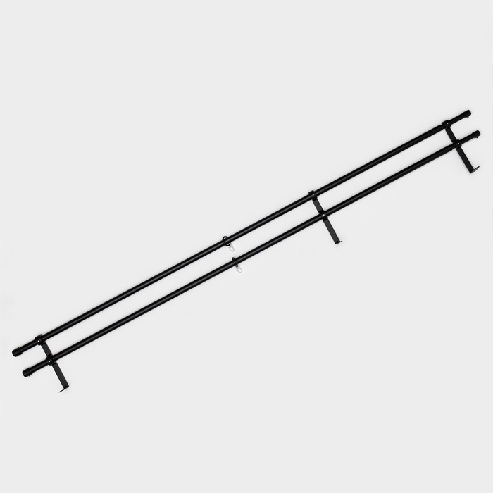 Карниз двухрядный кованый, 160-300 см, телескопический, металл, черный Карниз двухрядный кованый, 160-300 см, телескопический, металл, черный
