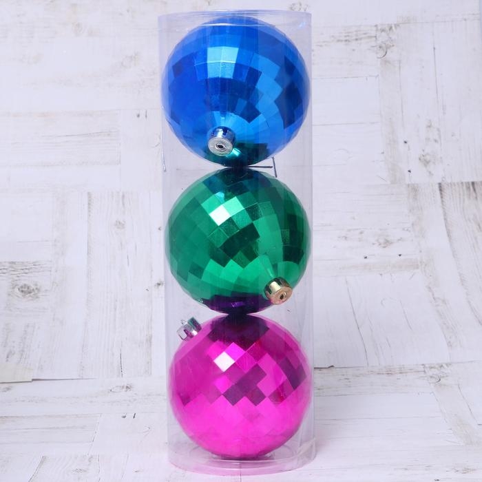 Набор шаров пластик d-15 см, 3 шт Набор шаров пластик d-15 см, 3 шт "Диско-хит" микс