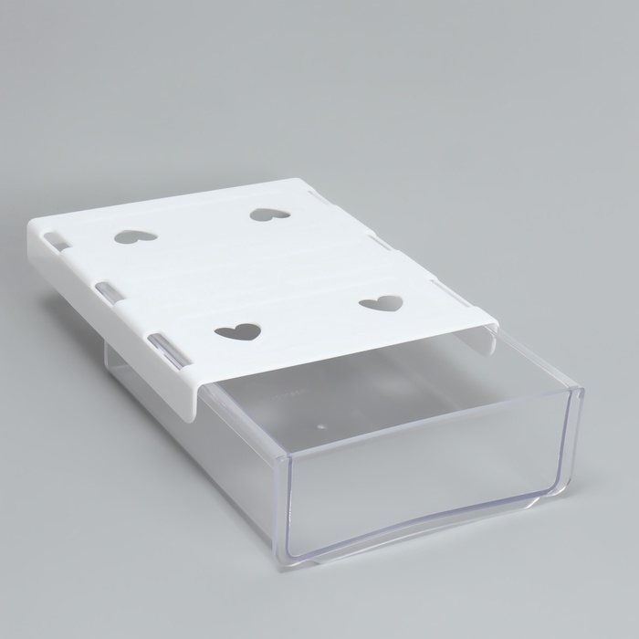 Органайзер для хранения, навесной, 1 секция, с клеевой основой, 20 × 17 × 6 см, цвет белый/прозрачный Органайзер для хранения, навесной, 1 секция, с клеевой основой, 20 × 17 × 6 см, цвет белый/прозрачный