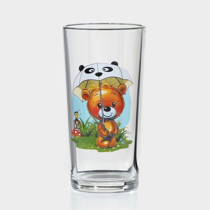Набор стаканов «Веселые зверюшки», стеклянный, 230 мл, рисунок микс Набор стаканов «Веселые зверюшки», стеклянный, 230 мл, рисунок микс