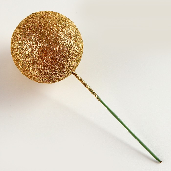 Набор топперов на проволоке «Шар», набор 10 шт., размер 1 шт. — 4 × 11 см, цвет золото Набор топперов на проволоке «Шар», набор 10 шт., размер 1 шт. — 4 × 11 см, цвет золото