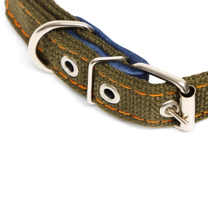 Ошейник брезентовый двухслойный, 50 х 2 см, ОШ 25-35 см, хаки Ошейник брезентовый двухслойный, 50 х 2 см, ОШ 25-35 см, хаки