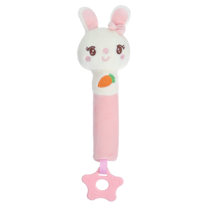 Пищалка - погремушка «Милая зайка», с прорезывателем, Крошка Я Пищалка - погремушка «Милая зайка», с прорезывателем, Крошка Я