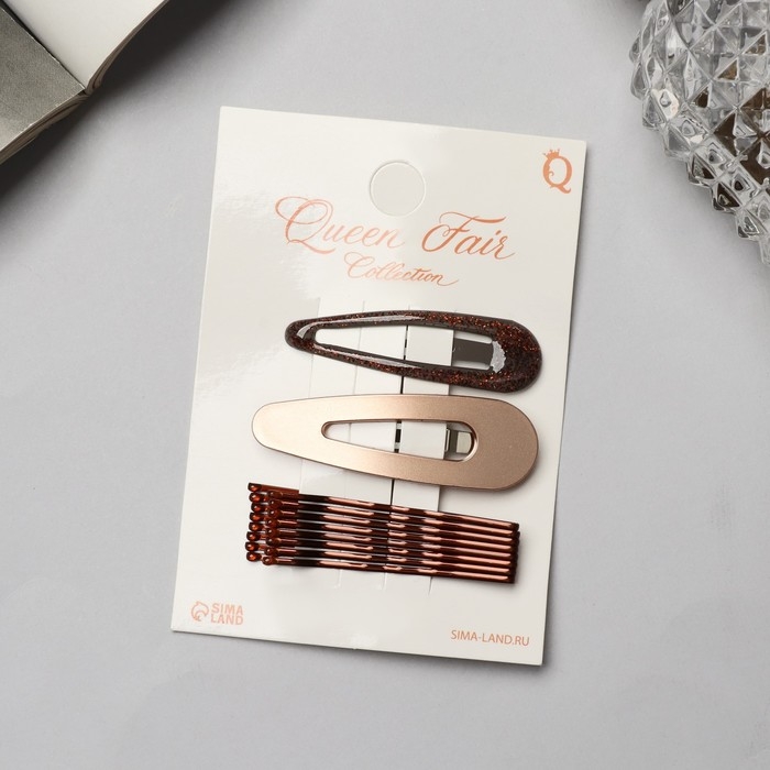 Невидимка для волос «Адель» (набор 10 шт) 5 см, бронза Невидимка для волос «Адель» (набор 10 шт) 5 см, бронза