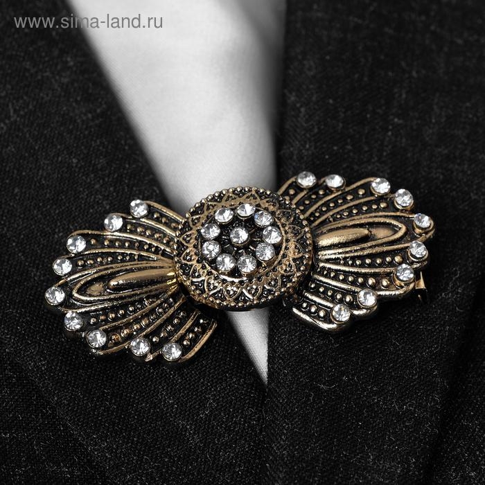 Зажим для кардигана «Перья», цвет белый в чернёном золоте Зажим для кардигана «Перья», цвет белый в чернёном золоте