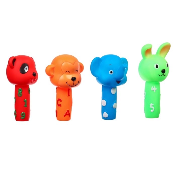 Набор резиновых игрушек для ванны «Малыши», с пищалкой, 4 шт, Крошка Я Набор резиновых игрушек для ванны «Малыши», с пищалкой, 4 шт, Крошка Я