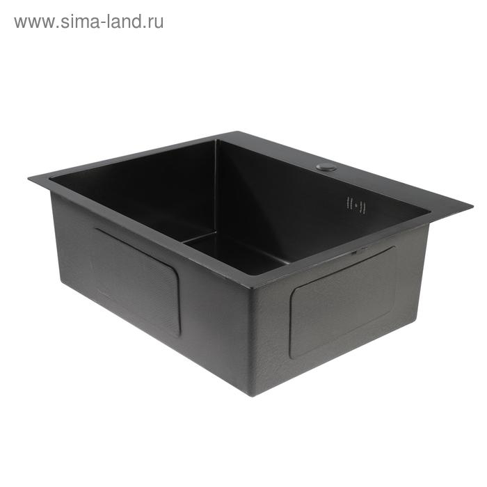 Мойка FABIA PROFI, 60х50 см, графит, врезная, S = 3,0 и 0,8 мм, сифон с переливом + корзина Мойка FABIA PROFI, 60х50 см, графит, врезная, S = 3,0 и 0,8 мм, сифон с переливом + корзина
