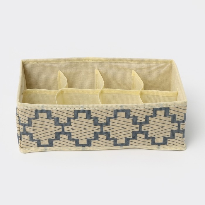 Органайзер для хранения белья Доляна «Гэтс», 8 ячеек, 28×14×10 см, цвет бежевый Органайзер для хранения белья Доляна «Гэтс», 8 ячеек, 28×14×10 см, цвет бежевый