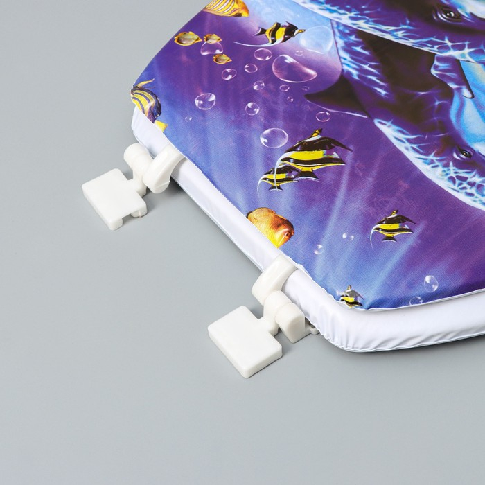 Сиденье для унитаза с крышкой Доляна «Морские жители», 40×37 см, мягкое Сиденье для унитаза с крышкой Доляна «Морские жители», 40×37 см, мягкое