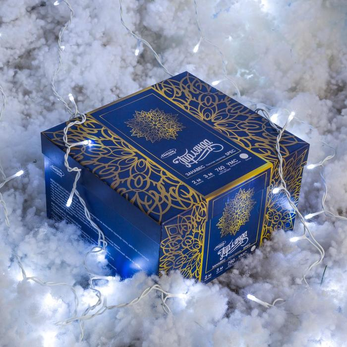 Гирлянда «Занавес» 2 × 3 м, IP44, УМС, белая нить, 760 LED, свечение белое, 220 В Гирлянда «Занавес» 2 × 3 м, IP44, УМС, белая нить, 760 LED, свечение белое, 220 В