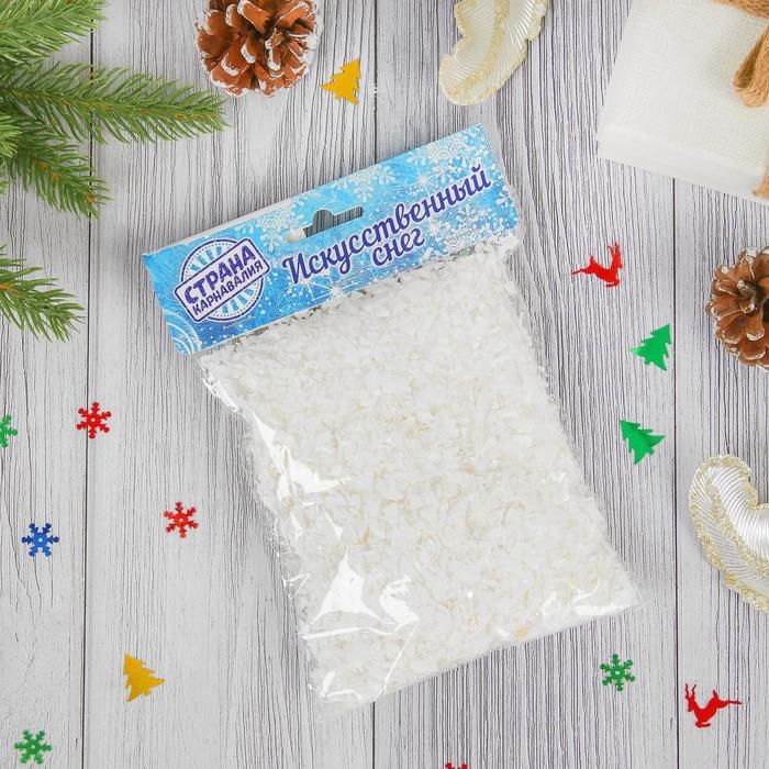 Искусственный снег, 50 г, цвет белый Искусственный снег, 50 г, цвет белый