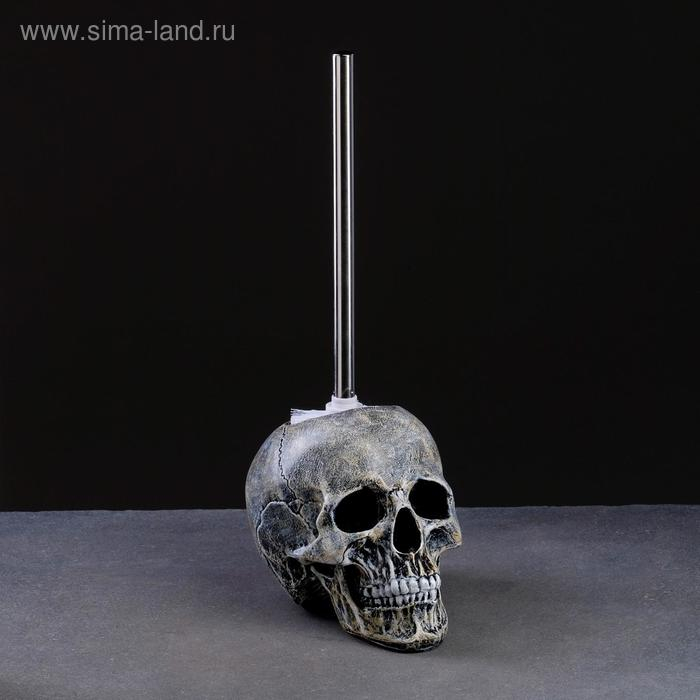 Подставка под ёрш  Подставка под ёрш "Череп" 16х15х22см (ершик н/сталь)