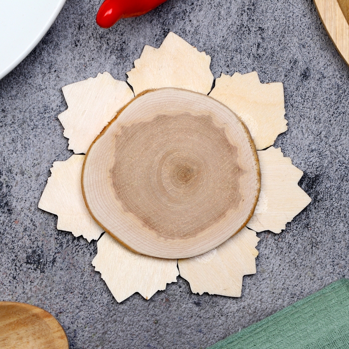 Подставка под горячее «Букет тюльпанов», D=12 см, можжевельник Подставка под горячее «Букет тюльпанов», D=12 см, можжевельник