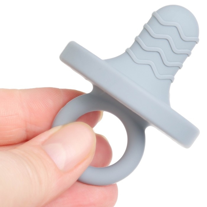Прорезыватель - пустышка силиконовый, цвет синий/серый, Mum&Baby