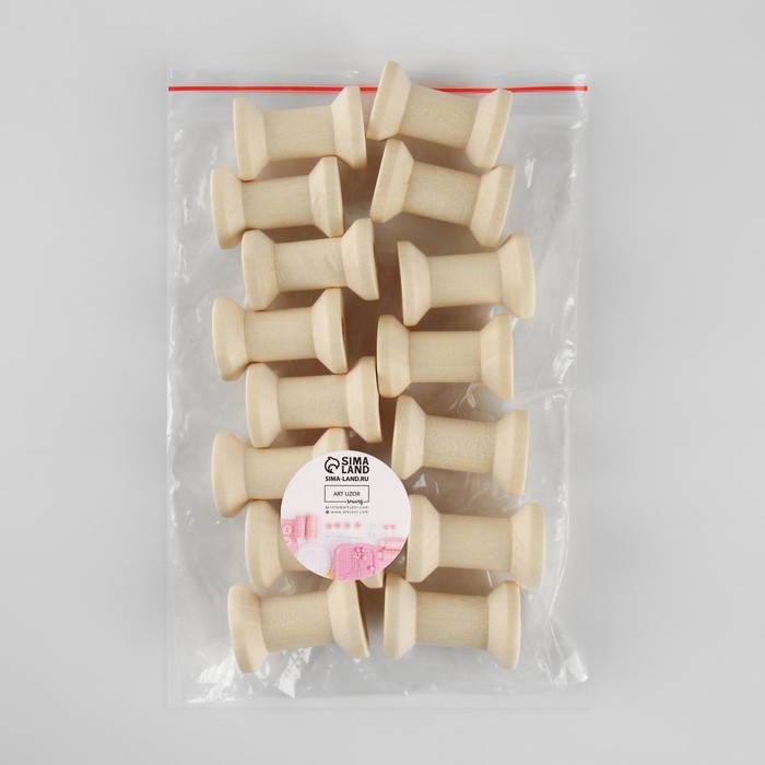 Набор деревянных катушек без покрытия, 15 шт, d = 2 × 3 см