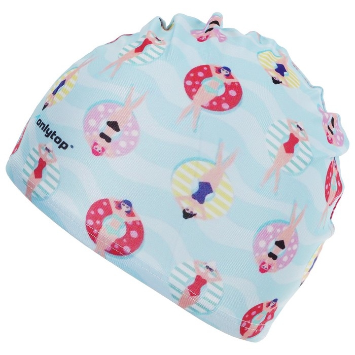 Шапочка для плавания детская ONLYTOP CAKE, тканевая, обхват 46-50 см Шапочка для плавания детская ONLYTOP CAKE, тканевая, обхват 46-50 см
