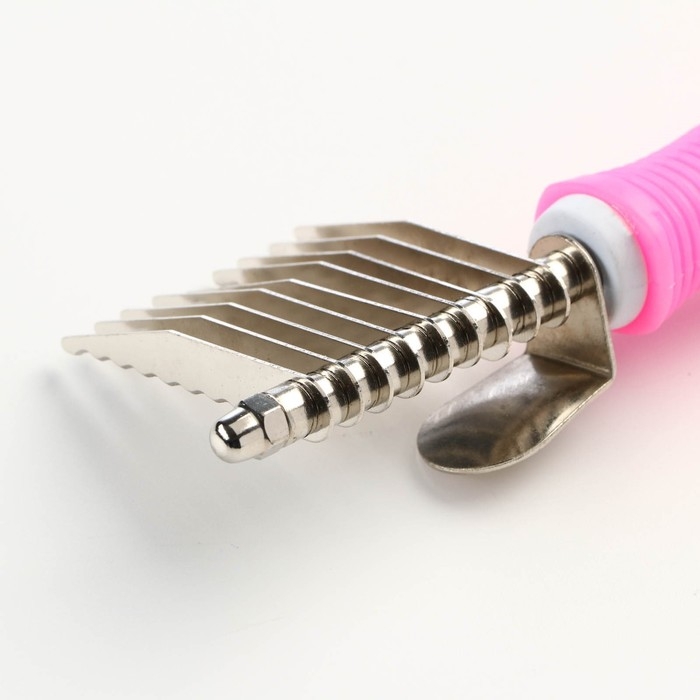 Колтунорез боковой  Колтунорез боковой "Комфорт" 9 лезвий, нескользящая резиновая ручка, розовый