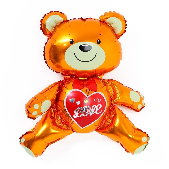 Шар фольгированный 24" &laquo;Мишка с сердцем&raquo;, фигура, под воздух