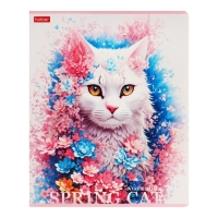 Тетрадь 48л кл Spring cat, обл мел карт, скругл угл, бл 65г/м2, МИКС