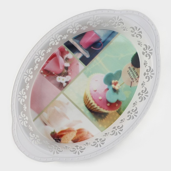 Поднос пластиковый «Вензель», 30,5×21,5 см, рисунок МИКС Поднос пластиковый «Вензель», 30,5×21,5 см, рисунок МИКС