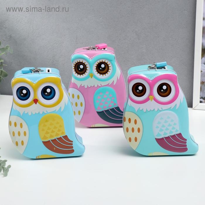 Копилка металл "Филин очковый" МИКС 16х13х6,5 см