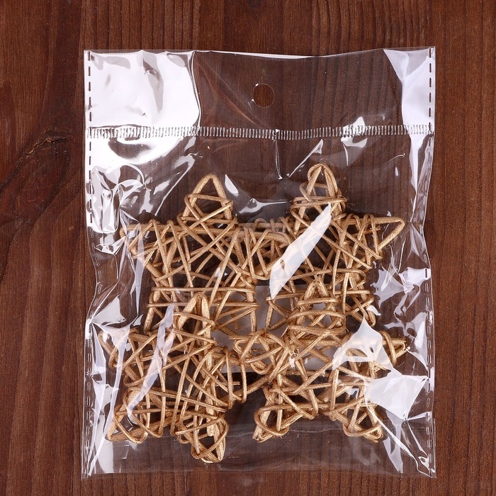 Декор для творчества из лозы «Звезда» набор 4 шт., размер 1 шт. — 6,5 см, цвет золото Декор для творчества из лозы «Звезда» набор 4 шт., размер 1 шт. — 6,5 см, цвет золото