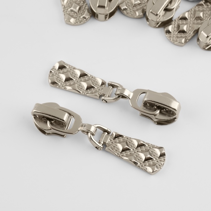 Бегунок автоматический для молнии «Спираль», №7, 10 шт, цвет никель Бегунок автоматический для молнии «Спираль», №7, 10 шт, цвет никель