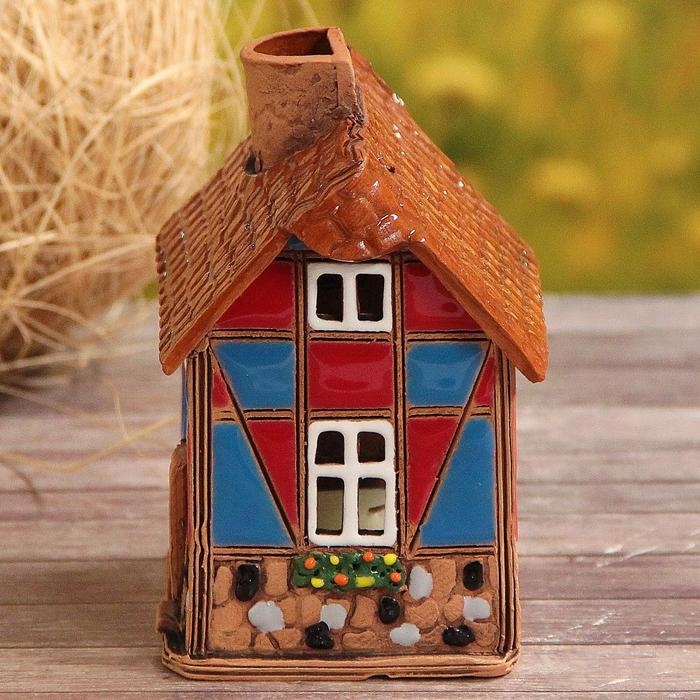 Аромалампа Домик «Лайма», ручная работа, микс, 12 см Аромалампа Домик «Лайма», ручная работа, микс, 12 см