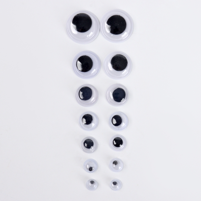 Набор самоклеящихся глазок для кукол и игрушек 4-12 мм, 700шт Набор самоклеящихся глазок для кукол и игрушек 4-12 мм, 700шт