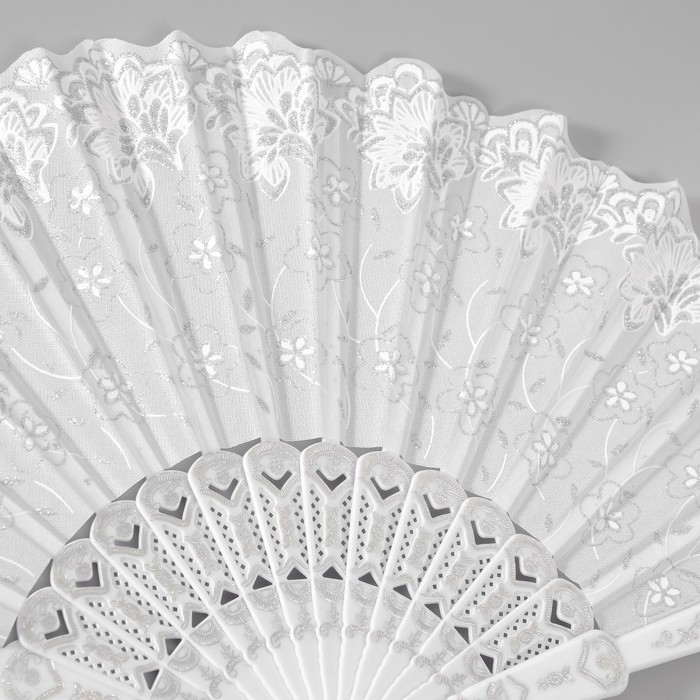 Веер h=21 см Веер h=21 см "Цветы", белый