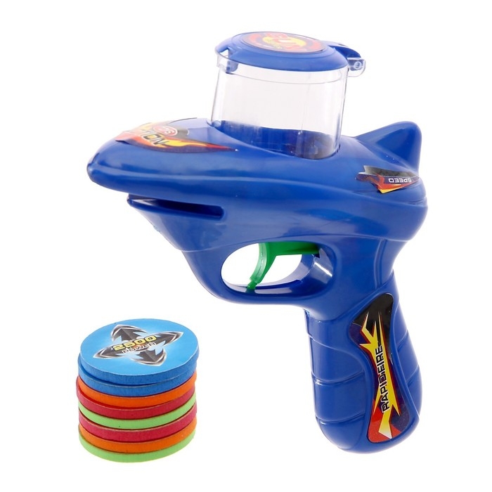 Пистолет «Диско страйк», стреляет дисками, цвета МИКС Пистолет «Диско страйк», стреляет дисками, цвета МИКС