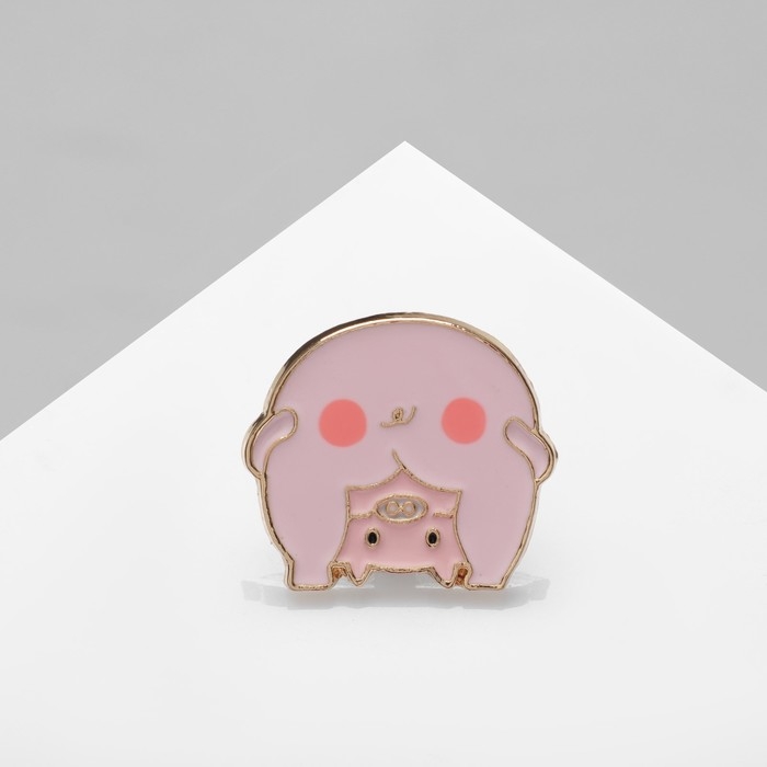 Значок «Поросёнок», цвет розовый в золоте Значок «Поросёнок», цвет розовый в золоте
