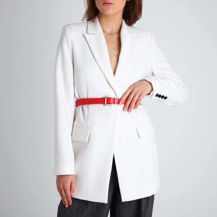 Ремень женский, ширина 2,4 см, винт, пряжка металл, цвет красный Ремень женский, ширина 2,4 см, винт, пряжка металл, цвет красный