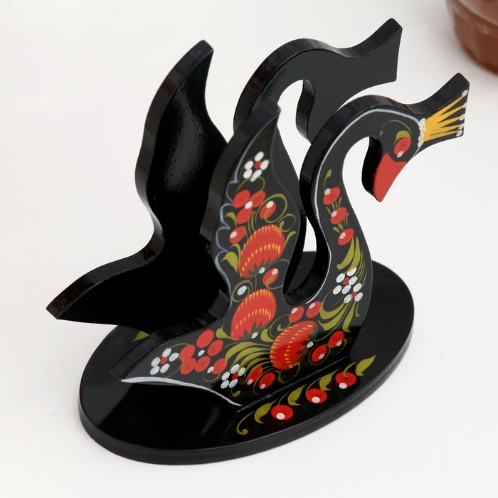 Салфетница «Лебедь», 7 х 12 см, хохлома Салфетница «Лебедь», 7 х 12 см, хохлома