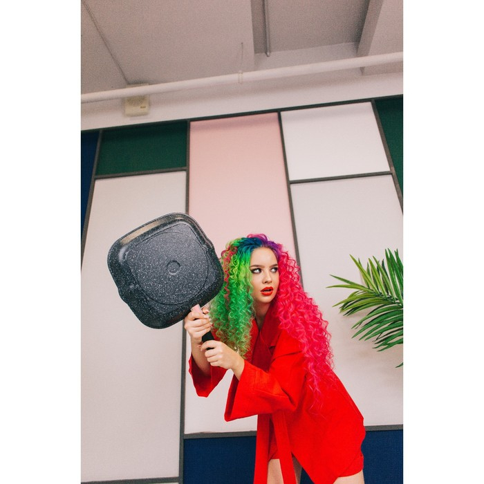 Сковорода-гриль квадратная Доляна, 26×26 см, антипригарное покрытие Сковорода-гриль квадратная Доляна, 26×26 см, антипригарное покрытие